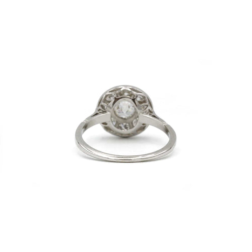 Ring 53 Ring Art Deco i hvidguld, Platin og diamanter 58 Facettes 240268R