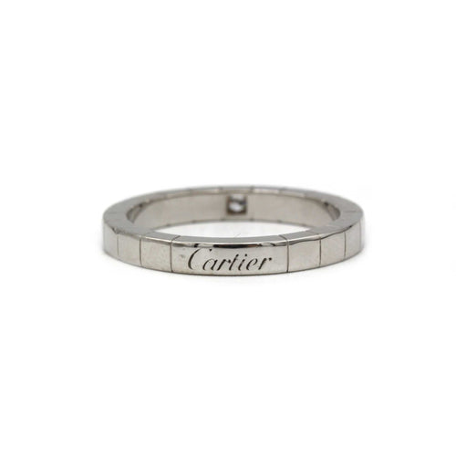Ring 59 Cartier Strap - Wedding band in white gold and diamond 58 Facettes 240227R