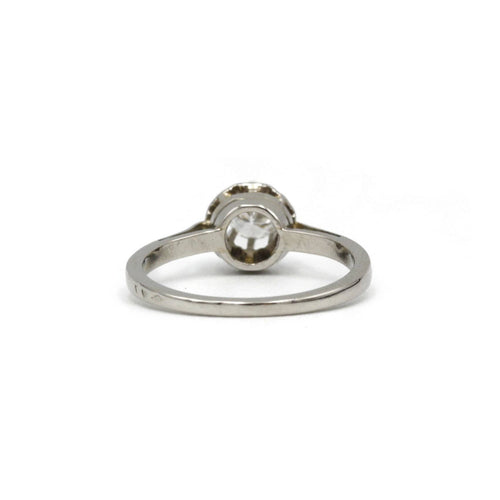 Ring 55 Solitär - Ring i vitt guld, Platina och diamant 58 Facettes 220034SP