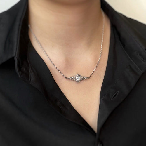 Colar Art Deco - Colar com pendente em ouro branco e diamantes 58 Facettes 240178R