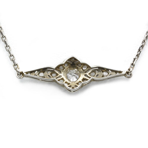 Colar Art Deco - Colar com pendente em ouro branco e diamantes 58 Facettes 240178R