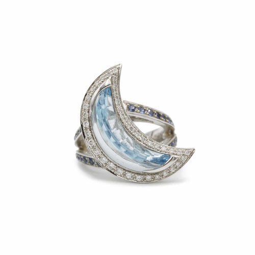 Ring 49 Mauboussin - Subtle Dream Ring in white gold, topaz, sapphires and diamonds 58 Facettes 240199R