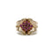 Ring 54 Ring Tank in yellow gold and synthetic rubies 58 Facettes 240171R