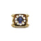 Ring 49 Yellow gold ring, synthetic sapphire and diamonds 58 Facettes 240150R