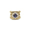 Ring 49 Yellow gold ring, synthetic sapphire and diamonds 58 Facettes 240150R