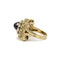 Ring 49 Yellow gold ring, synthetic sapphire and diamonds 58 Facettes 240150R
