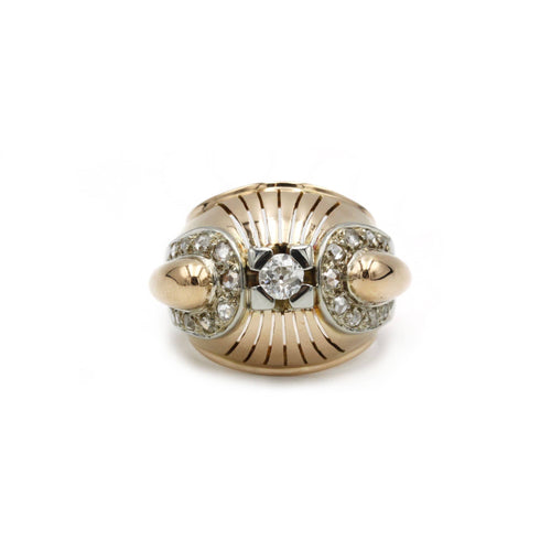 Ring 55 Ring van geel- en witgoud met diamanten 58 Facettes 240106R