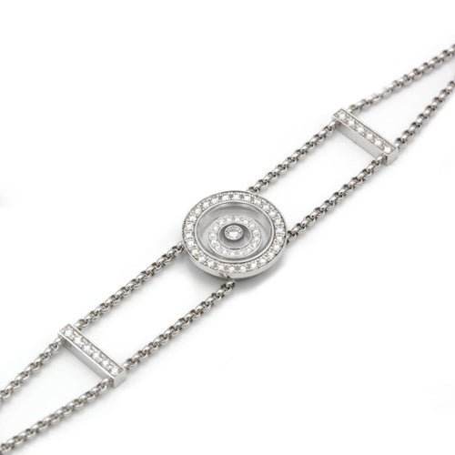 Bracelet Chopard Happy Spirit - White gold and diamond bracelet 58 Facettes 240090R