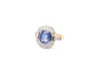 Bague 54 Bague de fiançailles - Saphir de Ceylan 3,15 ct en or jaune 18k et platine 58 Facettes 26064-26445