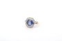 Bague 54 Bague de fiançailles - Saphir de Ceylan 3,15 ct en or jaune 18k et platine 58 Facettes 26064-26445