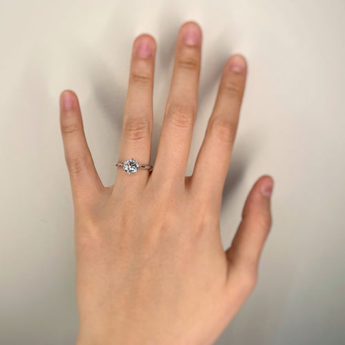 Ring 53 Solitär - Ring aus Weißgold und Diamant 1,57 ct 58 Facettes 230018R