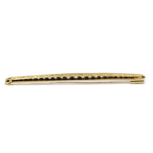 Brooch Brooch barrette in yellow and white gold and diamonds 58 Facettes 230029SP
