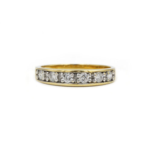 Anello 54.5 Mezza fedina in oro giallo e diamanti 58 Facettes 220109R