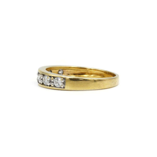 Anello 54.5 Mezza fedina in oro giallo e diamanti 58 Facettes 220109R