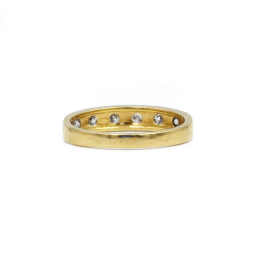 Anello 54.5 Mezza fedina in oro giallo e diamanti 58 Facettes 220109R