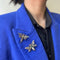 Brooch Dragonfly Brooch in gold, silver and precious stones 58 Facettes 220097R