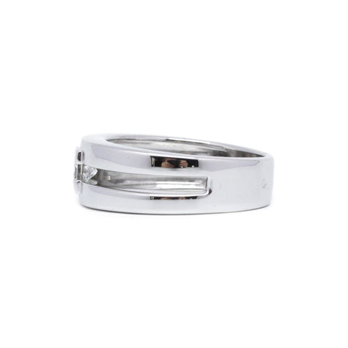 Bague 57 Bague en or blanc et diamant princesse 58 Facettes 220465R