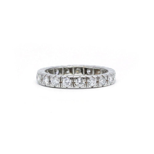 Ring 52 Vielsesring amerikansk i Platin og diamanter 58 Facettes 210221R