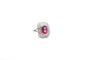 Bague 55 Bague vintage en or blanc 18k, tourmaline et diamants 58 Facettes 26431-26500