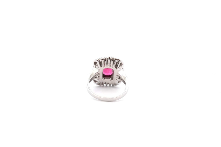 Bague 55 Bague vintage en or blanc 18k, tourmaline et diamants 58 Facettes 26431-26500