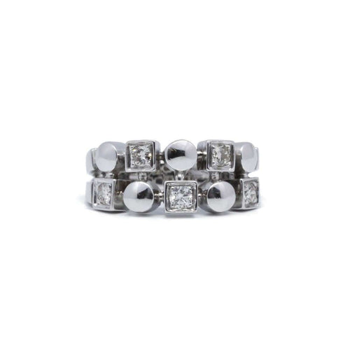 Bague 57 Bague en or blanc et diamants 58 Facettes 210181R