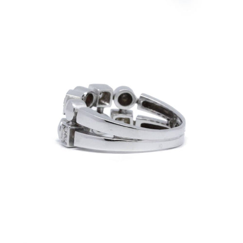Bague 57 Bague en or blanc et diamants 58 Facettes 210181R