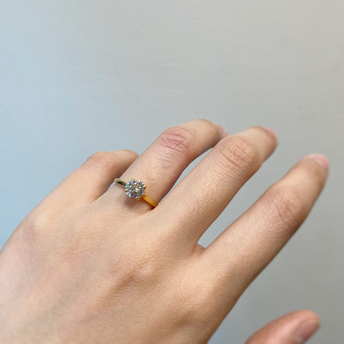 Bague 53 Solitaire - Bague en or jaune et diamant 0,92 carat 58 Facettes 230025SP