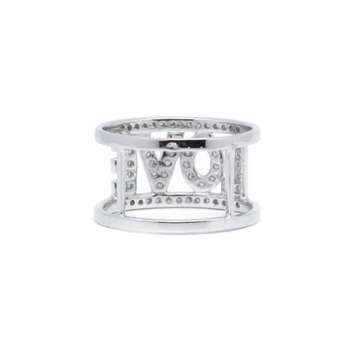 Bague 52 Bague pavée en or blanc et diamants 58 Facettes 210140R