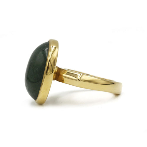 Bague 53 Bague en or jaune et aventurine verte 58 Facettes 210111R