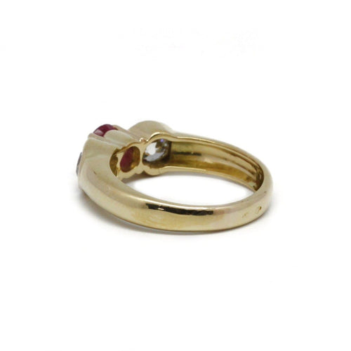 Bague 56 Bague en or jaune avec saphir rose et diamants 58 Facettes 210093R