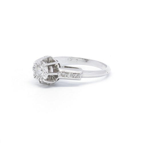 Bague 52 Bague solitaire 0,15 ct en or blanc et diamants 58 Facettes 190010SP