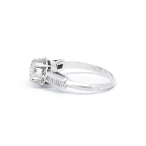 Bague 52 Bague solitaire 0,15 ct en or blanc et diamants 58 Facettes 190010SP