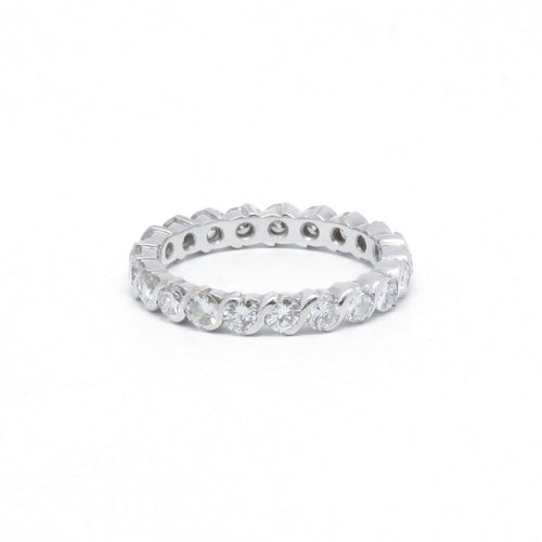 Amerikanischer Ring 52 Ehering aus Weißgold und Diamanten 58 Facettes 220416R