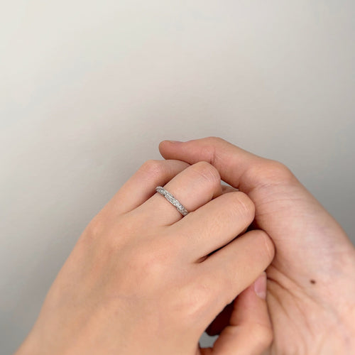 Bague 51 Bague en or blanc et diamants 58 Facettes 200078R