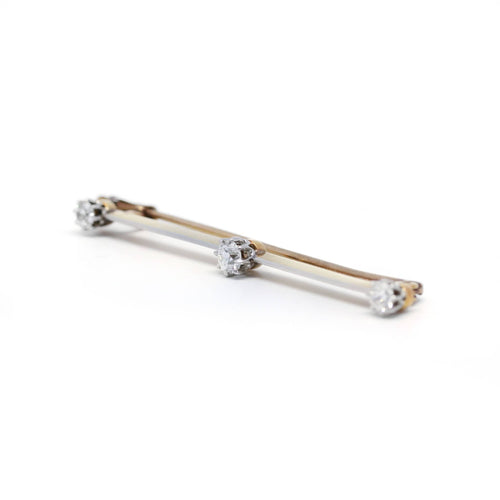 Brooch Barrette brooch in yellow gold, platinum and diamonds 58 Facettes 200044R