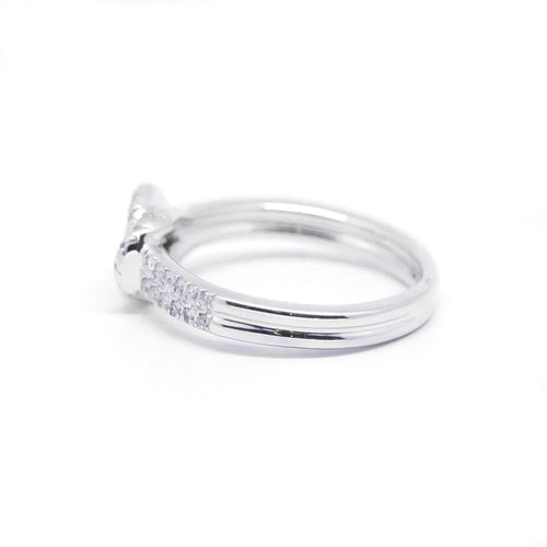 Bague 49 Bague en or blanc et diamants 58 Facettes 200049R