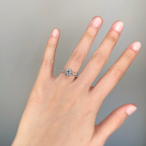 Bague 52 Solitaire - Bague en or blanc et diamants 58 Facettes 190345R