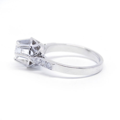 Bague 52 Solitaire - Bague en or blanc et diamants 58 Facettes 190345R