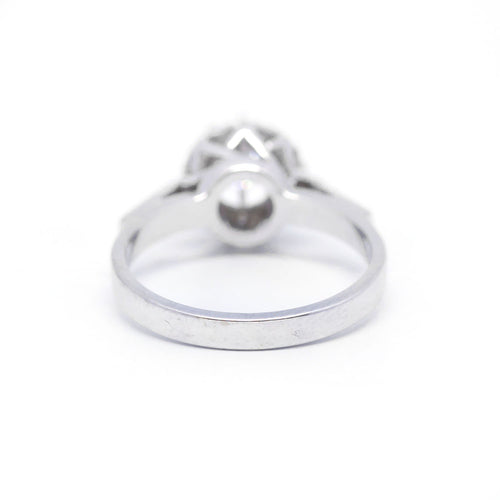Bague 52 Solitaire - Bague en or blanc et diamants 58 Facettes 190345R