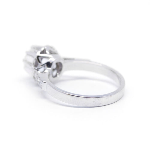 Bague 52 Solitaire - Bague en or blanc et diamants 58 Facettes 190345R