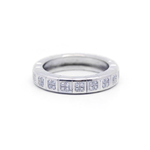Ring 52 Ehering vollständiger Kreis aus Weißgold und Diamanten 58 Facettes 180245R