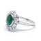 Bague 61 Bague en or blanc, émeraude et diamants 58 Facettes 190094R
