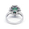 Bague 61 Bague en or blanc, émeraude et diamants 58 Facettes 190094R