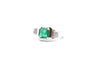 Bague 47 Bague vintage en or blanc 18k et platine, émeraude et diamants 58 Facettes 26359B-25909