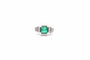 Bague 47 Bague vintage en or blanc 18k et platine, émeraude et diamants 58 Facettes 26359B-25909