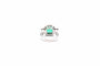 Bague 47 Bague vintage en or blanc 18k et platine, émeraude et diamants 58 Facettes 26359B-25909
