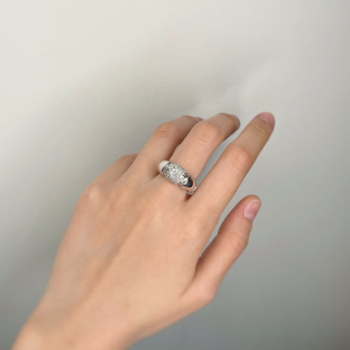 Bague 53 Bague jonc en or blanc et diamants 58 Facettes 220450R