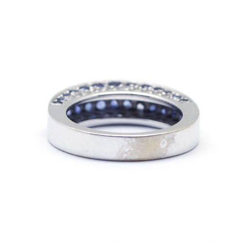 Bague 53 Bague en or blanc, diamants et saphirs 58 Facettes 220444R