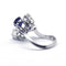Bague 51 Bague cocktail en or blanc, saphirs et diamants 58 Facettes 220588R