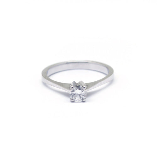 Bague 50 Solitaire - Bague en or blanc et diamant 0,30 ct 58 Facettes 150151R